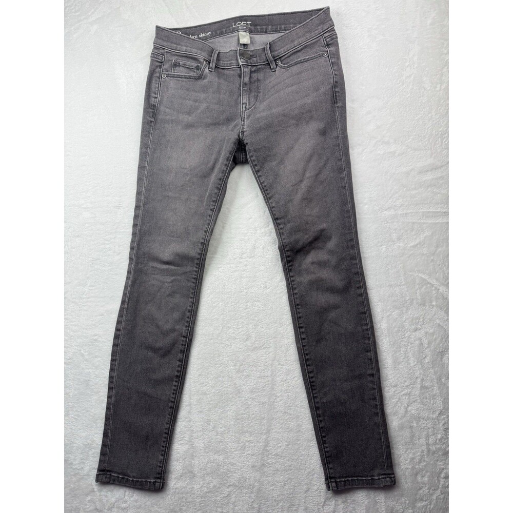 Loft Outlet Size 2P Petite Womens Jeans Gray Modern Skinny Low Rise Inseam 27